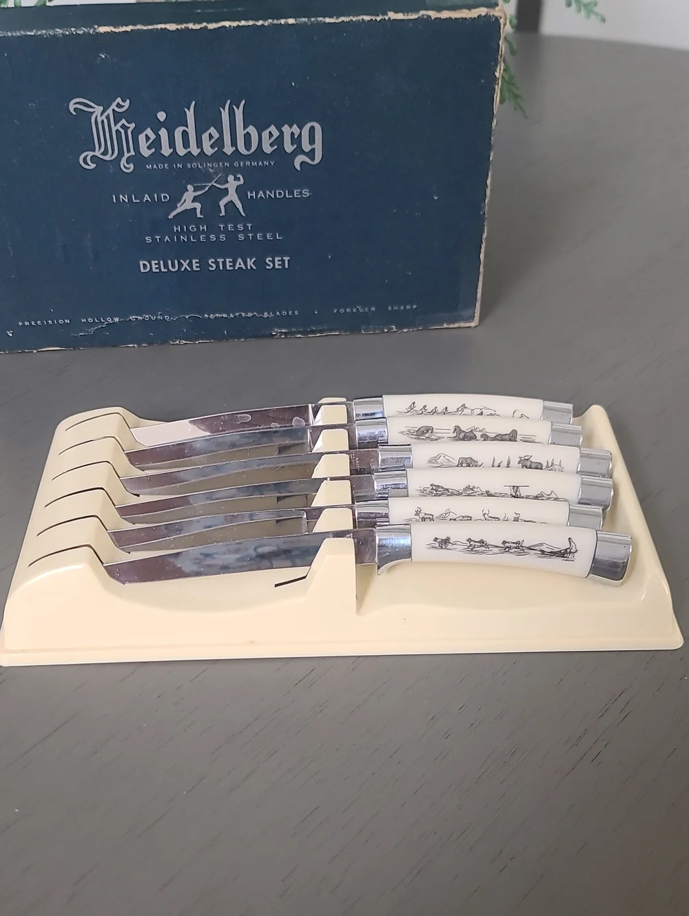Heidelberg Deluxe Steak Knife Set With Inlaid Handles Set Of 6